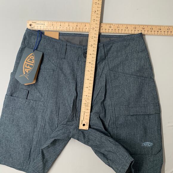 Aftco Men Diffuse Fishing Shorts 28 Blue Diffuse Navy M105 Cargo AFTech 7.5 - Picture 7 of 12